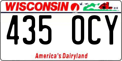 WI license plate 435OCY