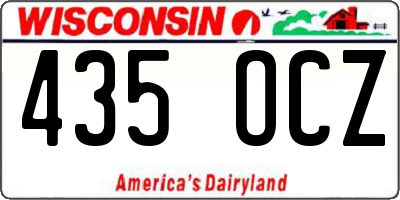 WI license plate 435OCZ