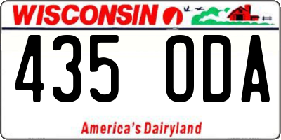 WI license plate 435ODA