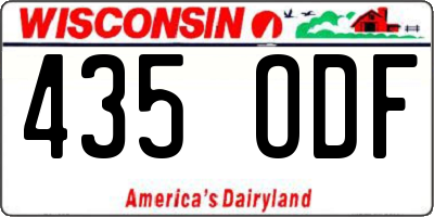 WI license plate 435ODF