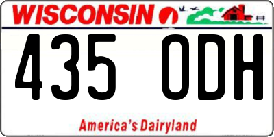 WI license plate 435ODH