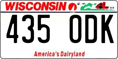 WI license plate 435ODK