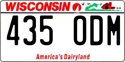 WI license plate 435ODM