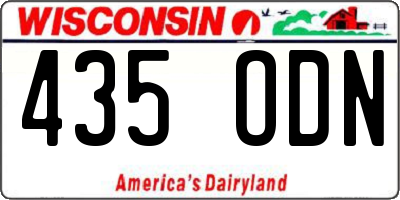 WI license plate 435ODN