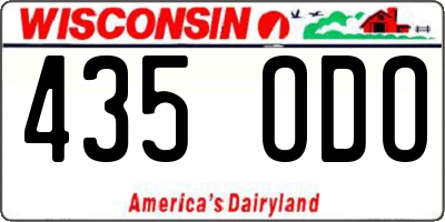 WI license plate 435ODO
