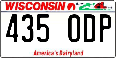 WI license plate 435ODP