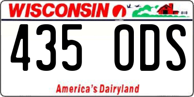 WI license plate 435ODS
