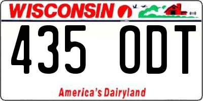 WI license plate 435ODT