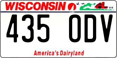 WI license plate 435ODV