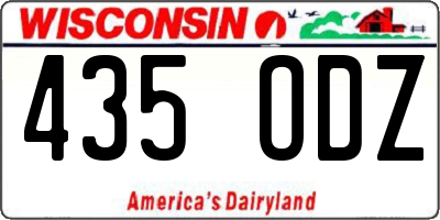 WI license plate 435ODZ