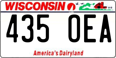 WI license plate 435OEA