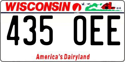 WI license plate 435OEE