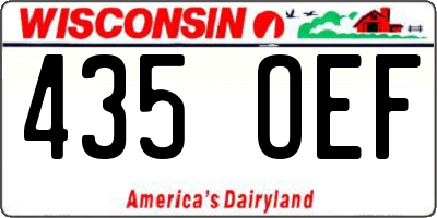 WI license plate 435OEF