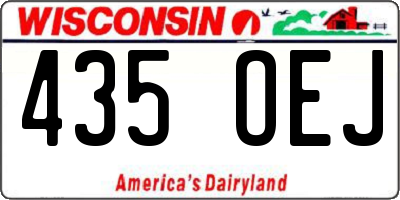 WI license plate 435OEJ