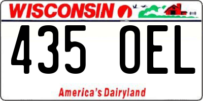 WI license plate 435OEL