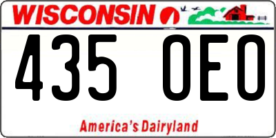WI license plate 435OEO