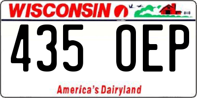 WI license plate 435OEP