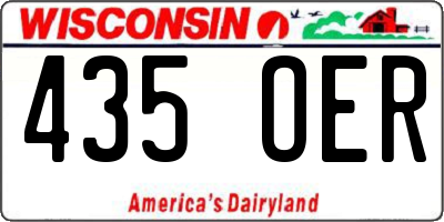 WI license plate 435OER