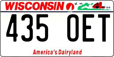 WI license plate 435OET