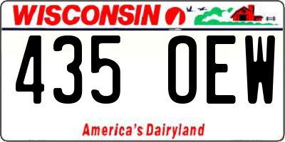 WI license plate 435OEW