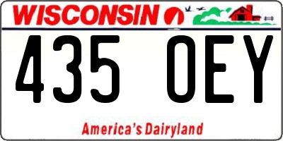 WI license plate 435OEY