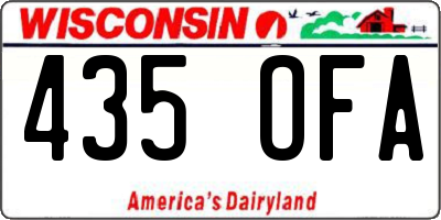 WI license plate 435OFA