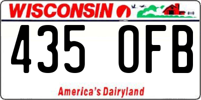 WI license plate 435OFB