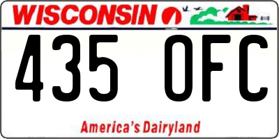 WI license plate 435OFC
