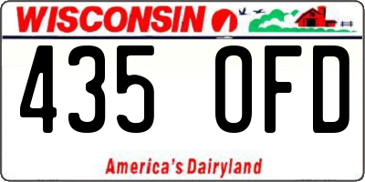 WI license plate 435OFD