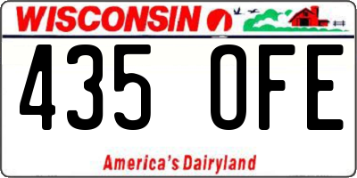 WI license plate 435OFE