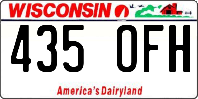 WI license plate 435OFH