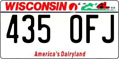 WI license plate 435OFJ