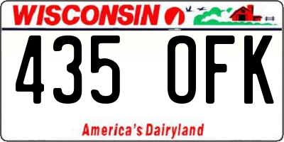WI license plate 435OFK