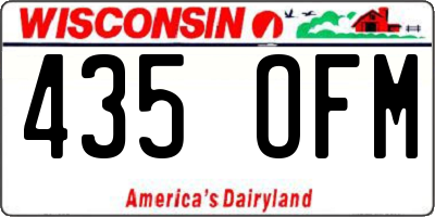 WI license plate 435OFM