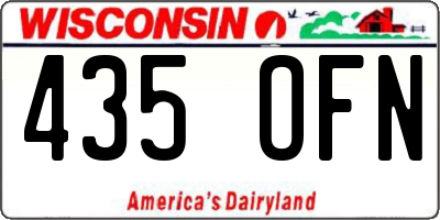 WI license plate 435OFN