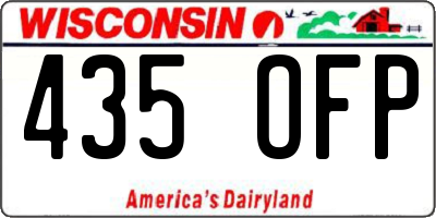 WI license plate 435OFP