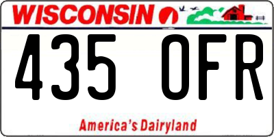WI license plate 435OFR