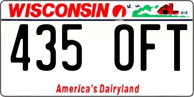 WI license plate 435OFT