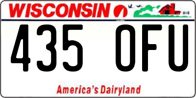 WI license plate 435OFU