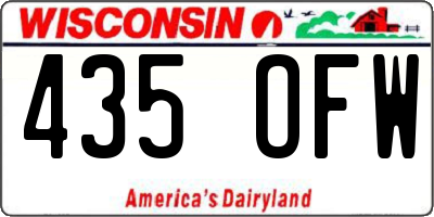 WI license plate 435OFW