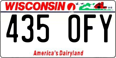 WI license plate 435OFY