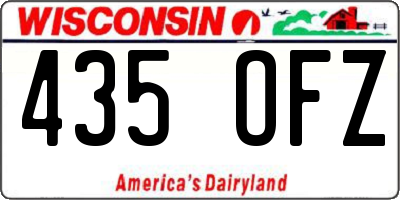 WI license plate 435OFZ