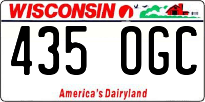 WI license plate 435OGC