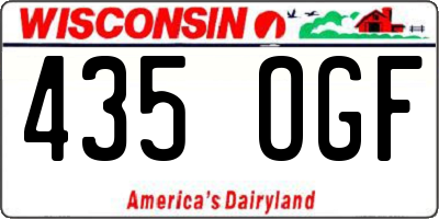 WI license plate 435OGF