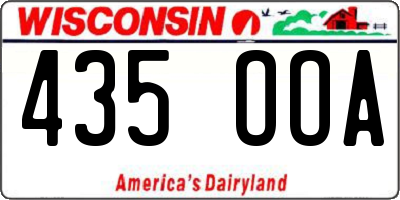 WI license plate 435OOA