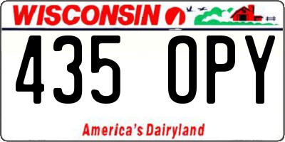 WI license plate 435OPY