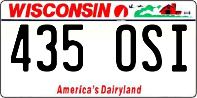 WI license plate 435OSI