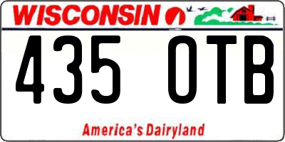 WI license plate 435OTB