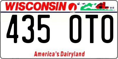 WI license plate 435OTO