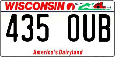 WI license plate 435OUB